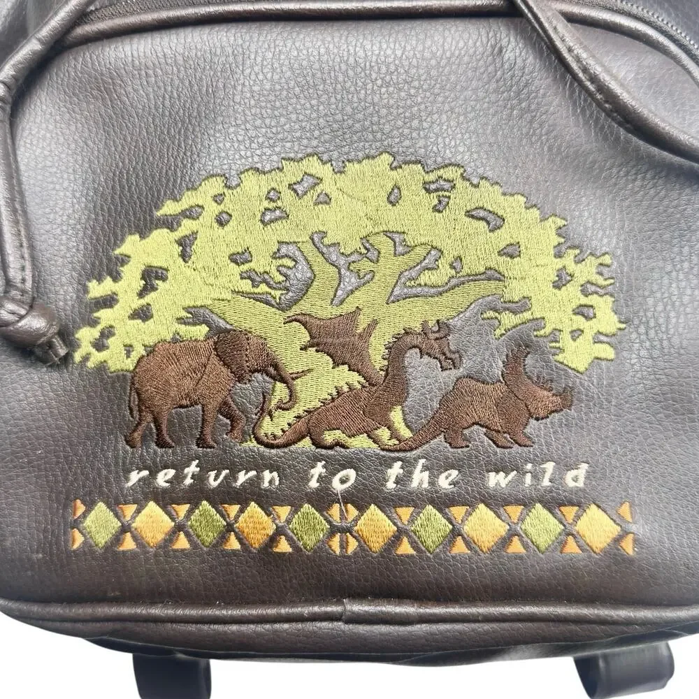 Disney | Women | Vtg 90s-00s Animal Kingdom Tree Of Life Faux Leather Backpack